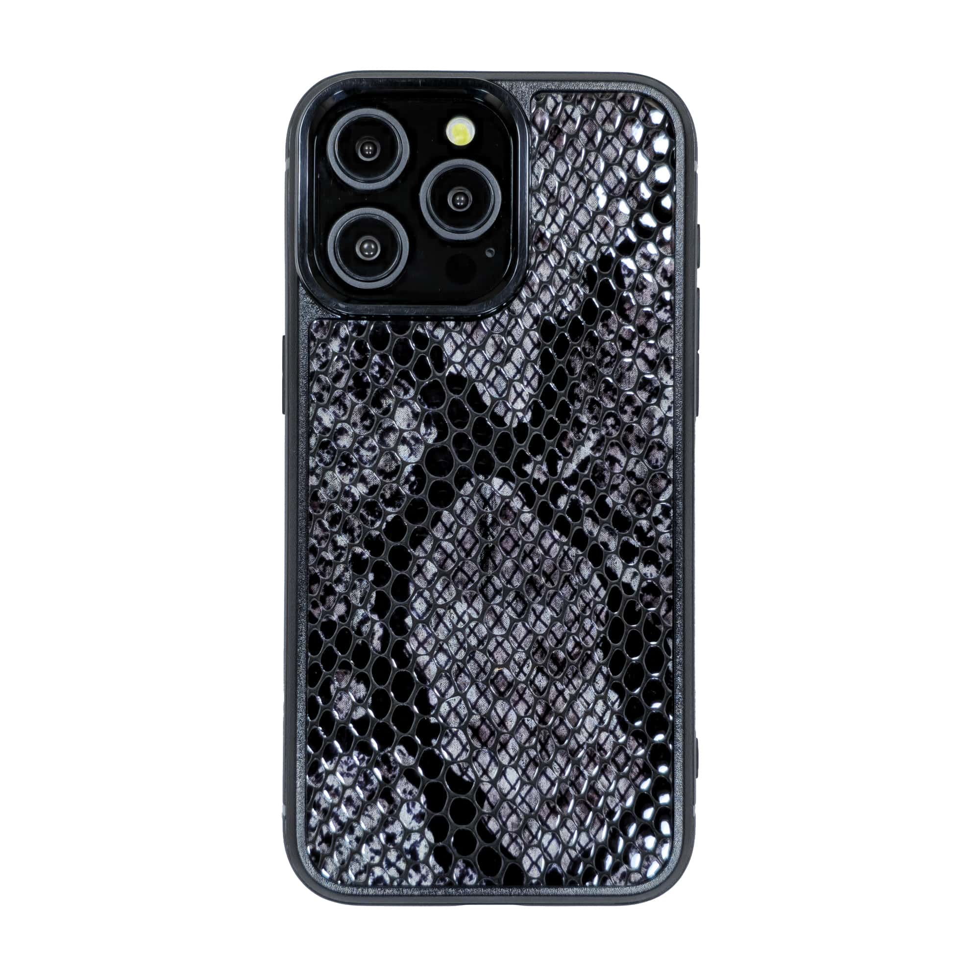iPhone-14-Pro-Max-phone-case-code-PL05 قاب چرمی آیفون 14 پرو مکس چرم طبیعی رنگ طوسی مشکی چرم پیری کد PL05