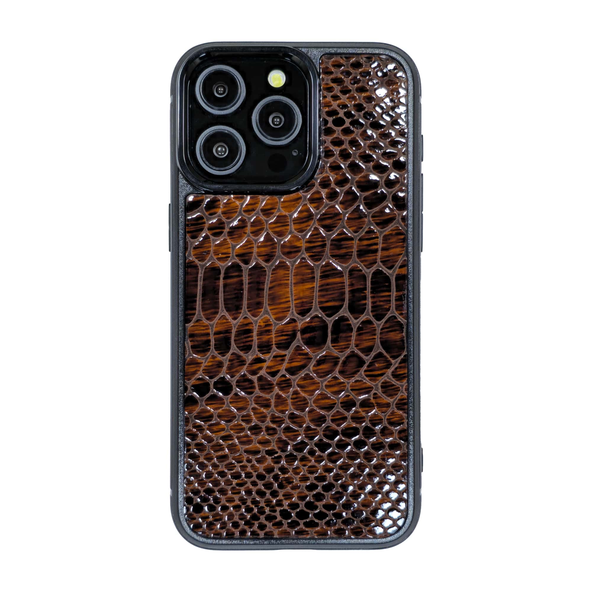 iPhone-14-Pro-Max-phone-case-code-PL15 قاب چرمی آیفون 14 پرو مکس چرم طبیعی رنگ قهوه ای چرم پیری کد PL15