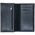 نمای داخل کیف پول کتی چرمی رنگ مشکی چرم طبیعی چرم پیری کد PL30