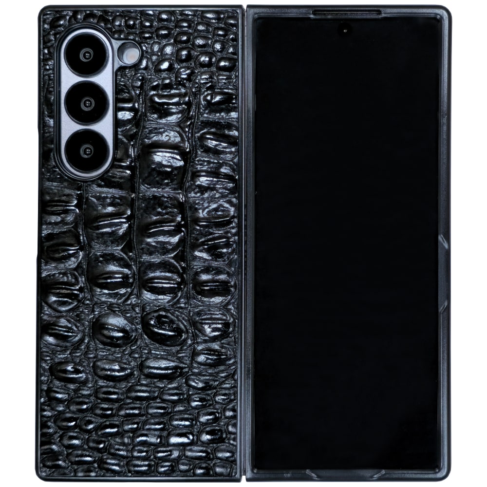 samsung-galaxy-Z-Fold-6-phone-case-PL32 قاب چرمی سامسونگ Galaxy Z Fold 6 چرم طبیعی رنگ مشکی چرم پیری کد PL32