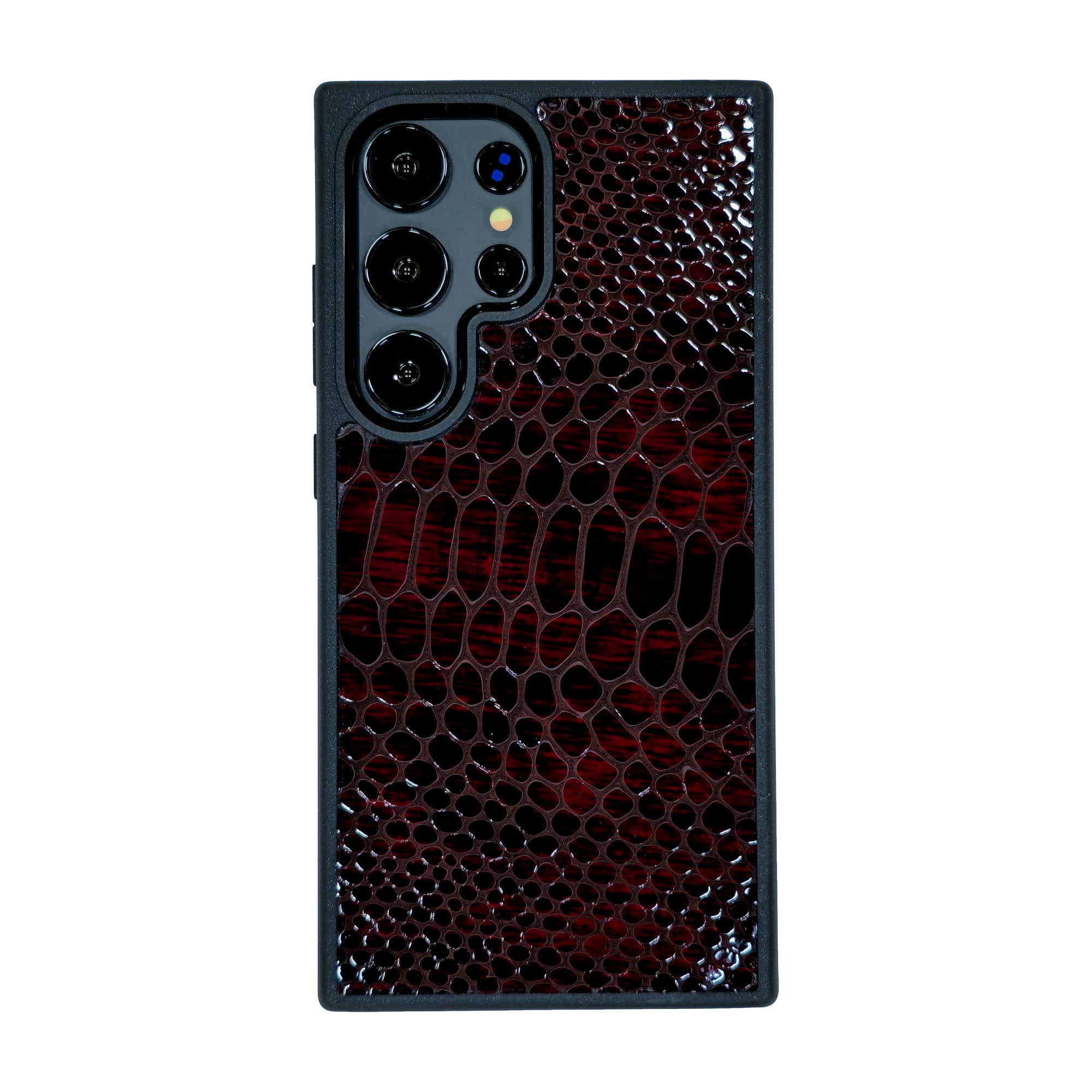 Samsung-Galaxy-S25-Ultra-phone-case-PL12 قاب چرمی سامسونگ Galaxy S25 Ultra چرم طبیعی رنگ آلبالویی چرم پیری کد PL12