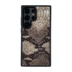 قاب چرمی سامسونگ Galaxy S25 Ultra چرم طبیعی رنگ کرم قهوه ای چرم پیری کد PL26