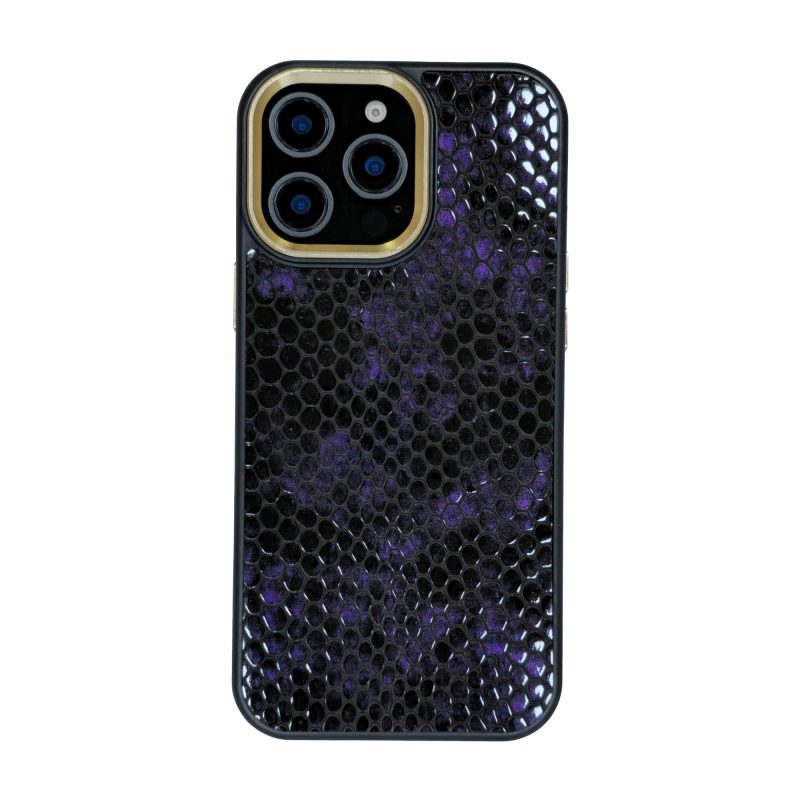 قاب گوشی آیفون 16 پرو مکس دور دوربین رینگ فلزی کد چرم PL06 برند صنایع چرم پیری