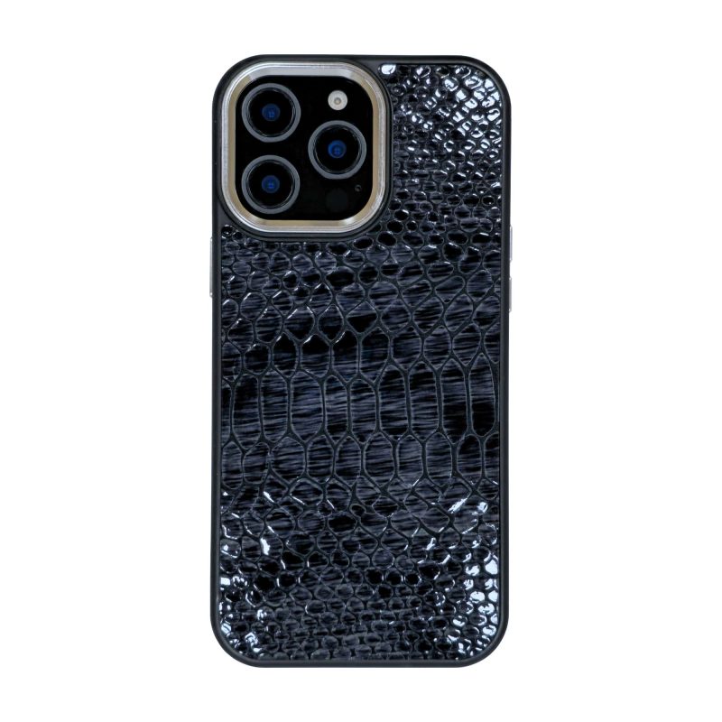 قاب گوشی آیفون 16 پرو مکس دور دوربین رینگ فلزی کد چرم PL13 برند صنایع چرم پیری