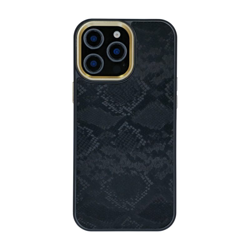 قاب گوشی آیفون 16 پرو مکس دور دوربین رینگ فلزی کد چرم PL33 برند صنایع چرم پیری