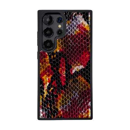 قاب چرمی سامسونگ Galaxy S25 Ultra چرم طبیعی رنگ قرمز مشکی زرد چرم پیری کد PL38
