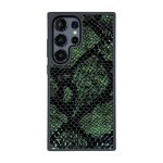 قاب چرمی سامسونگ Galaxy S26 Ultra مگ سیف چرم طبیعی رنگ سبز مشکی چرم پیری کد PL02