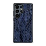 قاب چرمی سامسونگ Galaxy S26 Ultra مگ سیف چرم طبیعی رنگ سرمه ای چرم پیری کد PL07