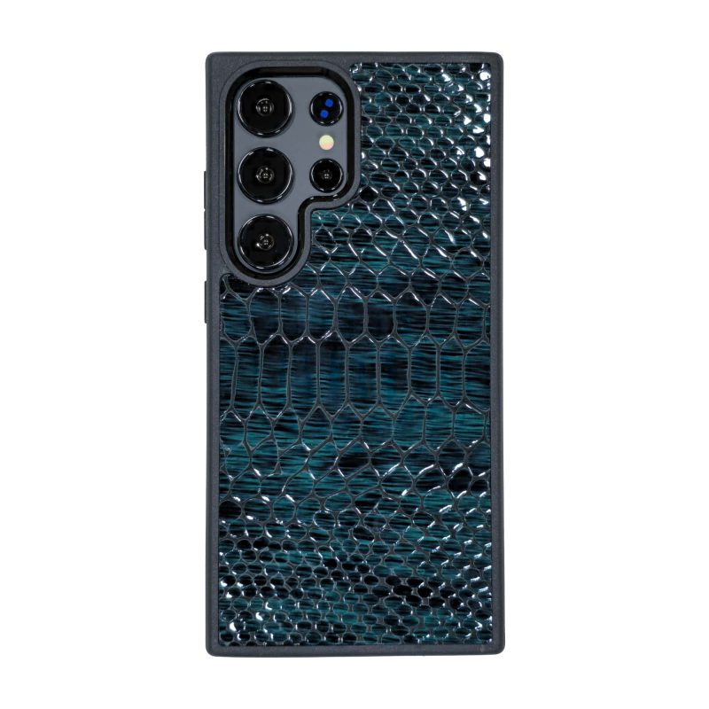 قاب چرمی سامسونگ Galaxy S26 Ultra مگ سیف چرم طبیعی رنگ سبز کله غازی چرم پیری کد PL14