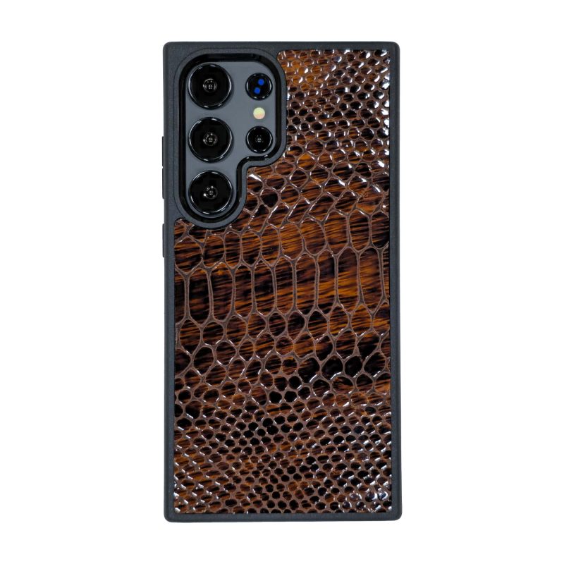 قاب چرمی سامسونگ Galaxy S26 Ultra مگ سیف چرم طبیعی رنگ قهوه ای چرم پیری کد PL15