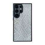 قاب چرمی سامسونگ Galaxy S26 Ultra مگ سیف چرم طبیعی رنگ سفید مشکی چرم پیری کد PL25