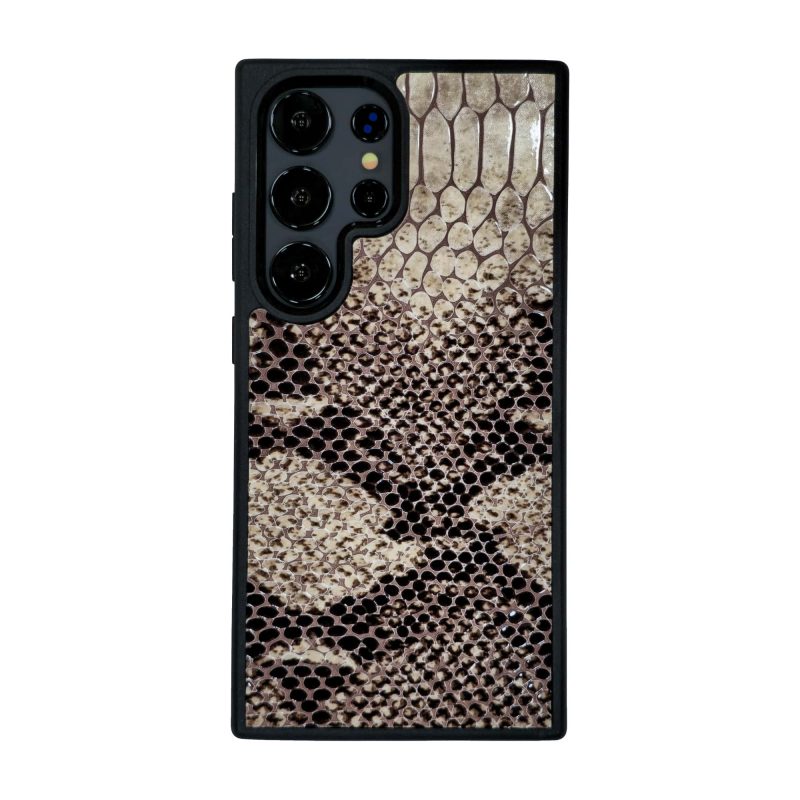 قاب چرمی سامسونگ Galaxy S26 Ultra مگ سیف چرم طبیعی رنگ کرم قهوه ای چرم پیری کد PL26
