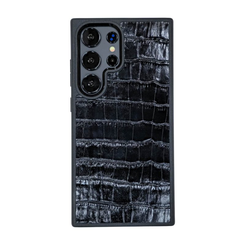 قاب چرمی سامسونگ Galaxy S26 Ultra مگ سیف چرم طبیعی رنگ مشکی چرم پیری کد PL31