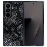 قاب چرمی سامسونگ Galaxy Z Fold 7 چرم طبیعی رنگ طوسی مشکی چرم پیری کد PL05